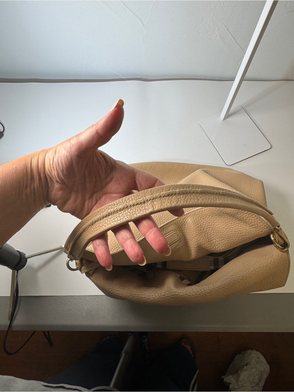 1 - Burberry Medium Cale Blush/Neutral Leather Hobo Bag - Picture 13 of 16